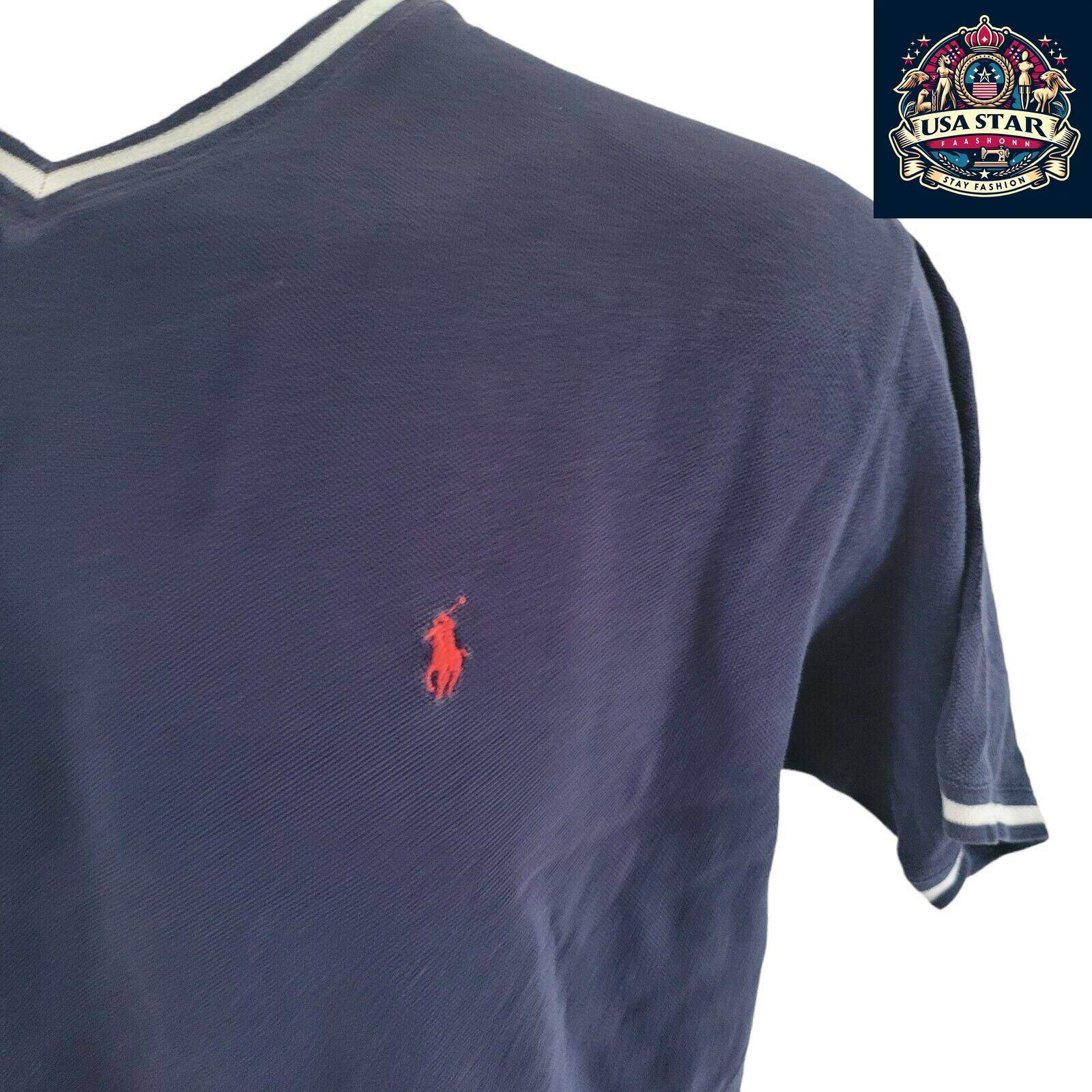 Polo Ralph Lauren V - Neck T-Shirt XL in Soft Cotton, Classic Fit for Everyday Comfort and Style - USASTARFASHION