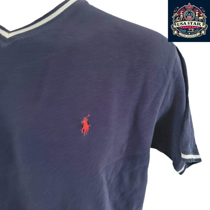 Polo Ralph Lauren V-Neck T-Shirt XL in Soft Cotton, Classic Fit for Everyday Comfort and Style - USASTARFASHION