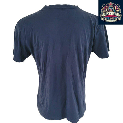 Polo RL Ralph Lauren Men's Navy 100% Cotton V-Neck T-Shirt, Classic Fit, Stylish Casual Wear - USASTARFASHION