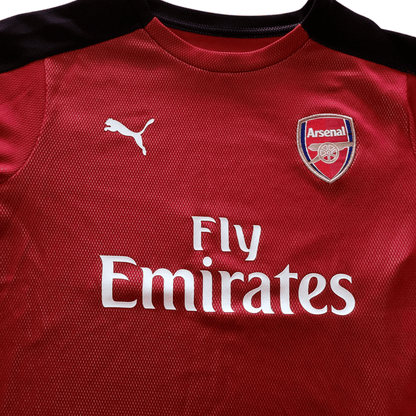 Puma Arsenal FC 2017/18 Junior Shirt - Red/Black - Size 11 - 12 Yrs - Fly Emirates Logo - USASTARFASHION