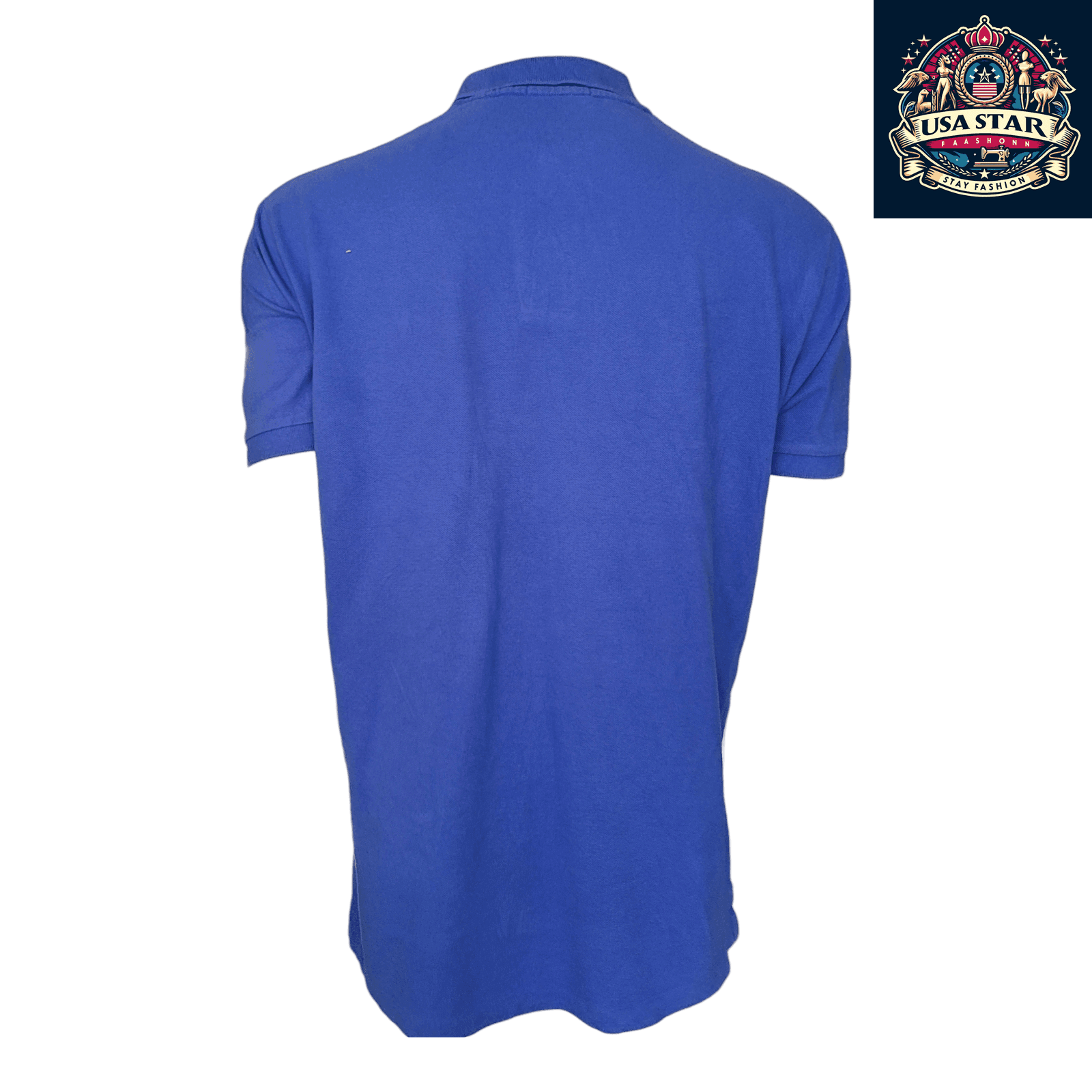 Ralph Lauren Men's Blue Polo Shirt Classic Fit Size L Short Sleeve 100% Cotton Casual Wear - USASTARFASHION