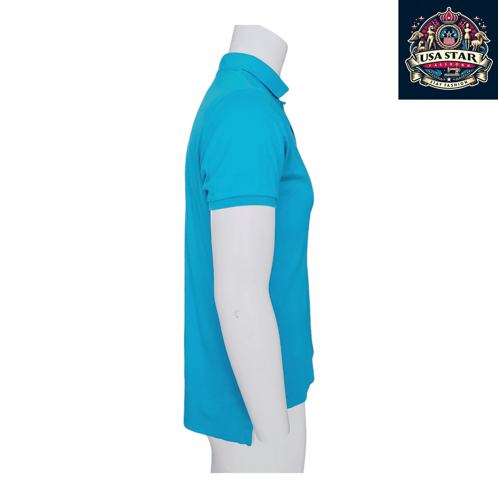 Ralph Lauren Men's Custom Fit Polo Shirt Turquoise Size M 100% Cotton Short Sleeve - USASTARFASHION