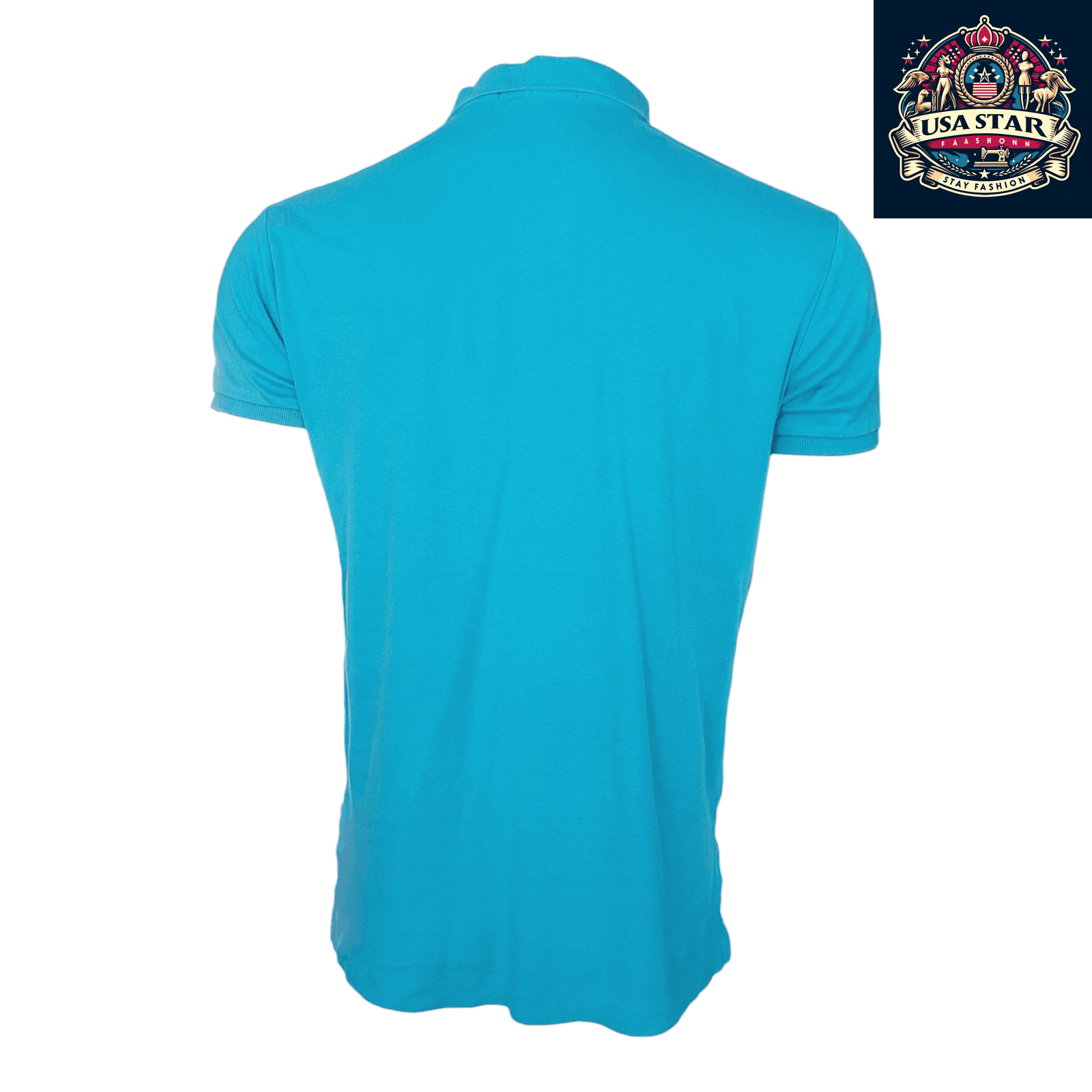 Ralph Lauren Men's Custom Fit Polo Shirt Turquoise Size M 100% Cotton Short Sleeve - USASTARFASHION