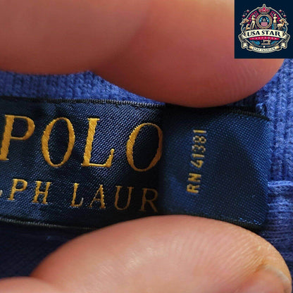 Ralph Lauren Men's Polo Shirt Classic Fit Blue Size L Short Sleeve Premium Cotton Blend - USASTARFASHION