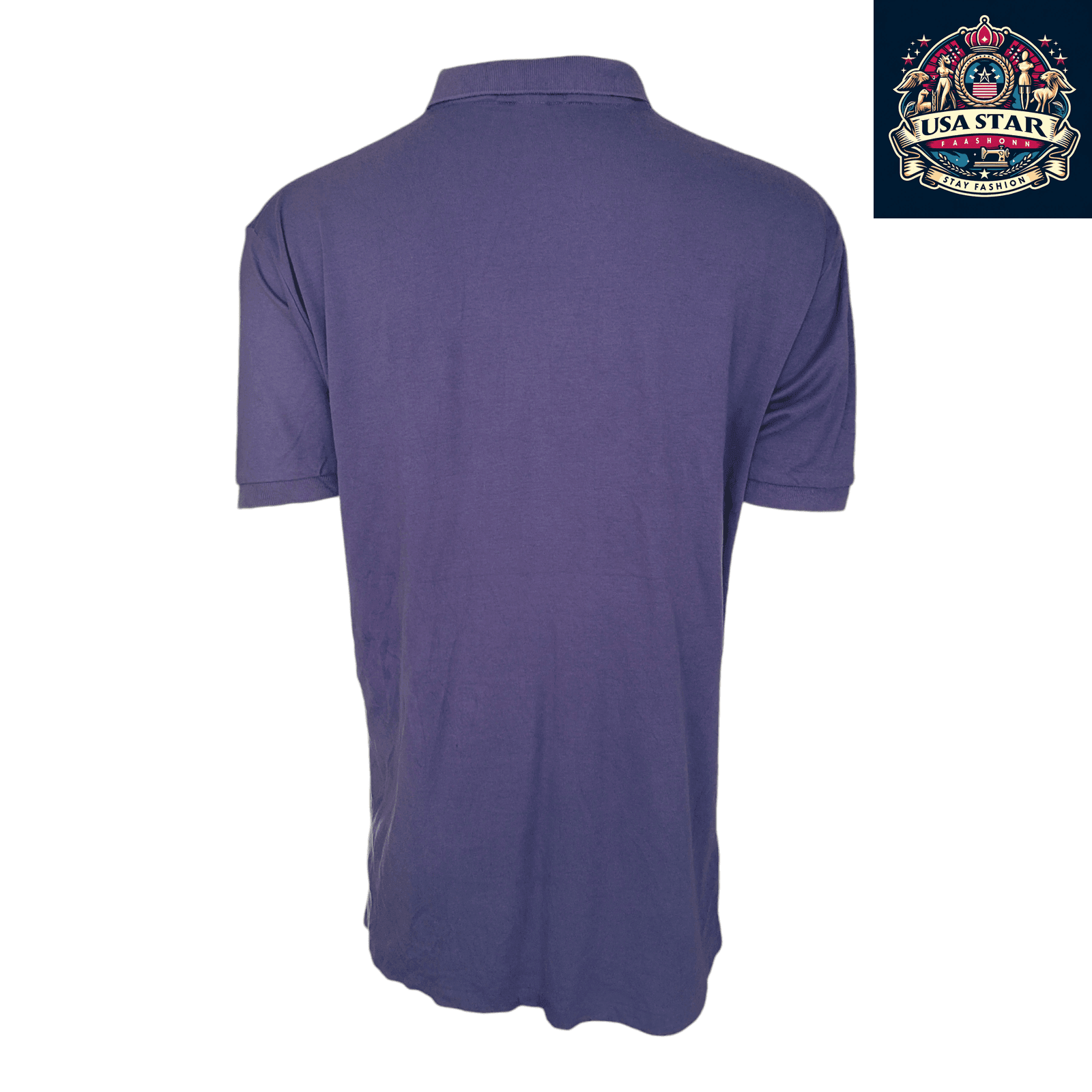 Ralph Lauren Polo Shirt Men's Purple Classic Fit Size L 100% Cotton Short Sleeve Casual Wear - USASTARFASHION