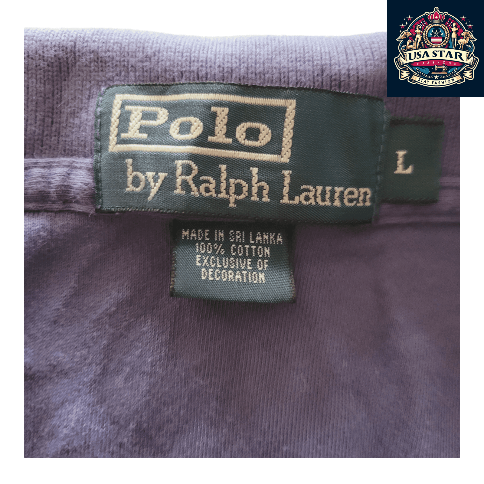 Ralph Lauren Polo Shirt Men's Purple Classic Fit Size L 100% Cotton Short Sleeve Casual Wear - USASTARFASHION
