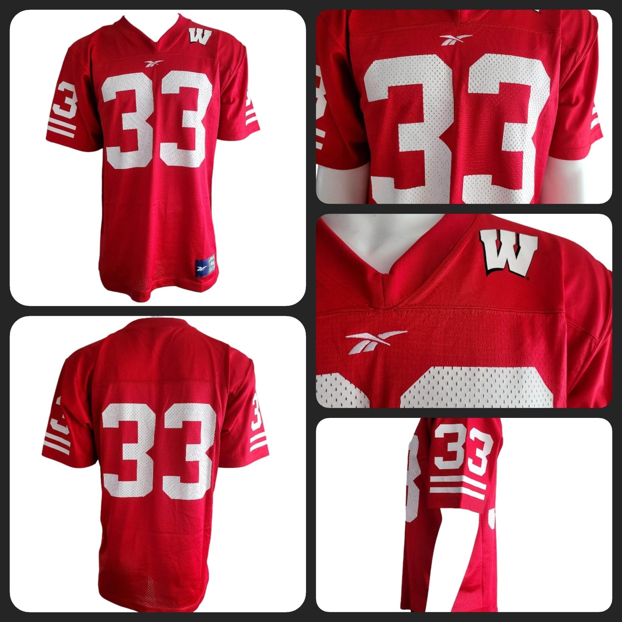Ron Dayne Jersey 33 Reebok Medium Heisman Trophy Winner NY Giants Broncos Texans - USASTARFASHION