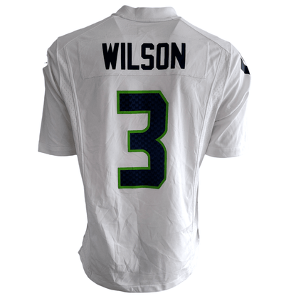 Russell Wilson Seattle Seahawks NFL Jersey 3 White Size M Nike On Field - USASTARFASHION