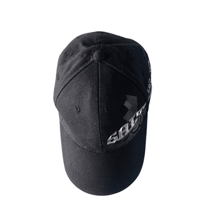 Saltrock Snapback Cap - Black Elastic - Fit With Embroidered Gothic Script Logo, One Size Fits Most - USASTARFASHION