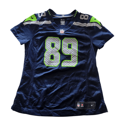 Seattle Seahawks Doug Baldwin Jersey 89 NFL On Field by Nike - Women's Medium, Navy Blue - USASTARFASHION