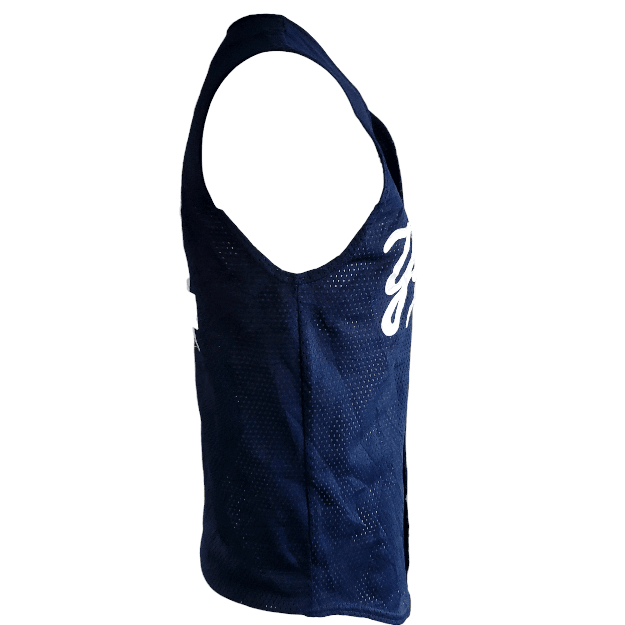 Teamwork Yankees Sleeveless Jersey - Navy Blue, Printed Design, Size Medium, Grade A Condition - USASTARFASHION