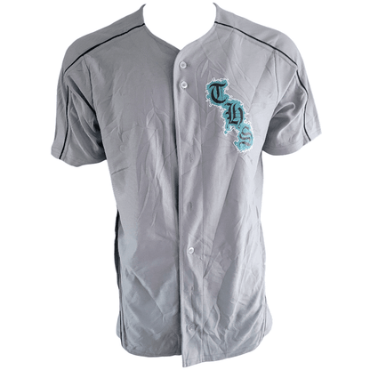 THS Seniors Baseball Jersey by A4 | Custom Gray Button - Up | Grade A Condition | Size M - USASTARFASHION