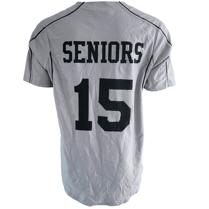THS Seniors Baseball Jersey by A4 | Custom Gray Button - Up | Grade A Condition | Size M - USASTARFASHION