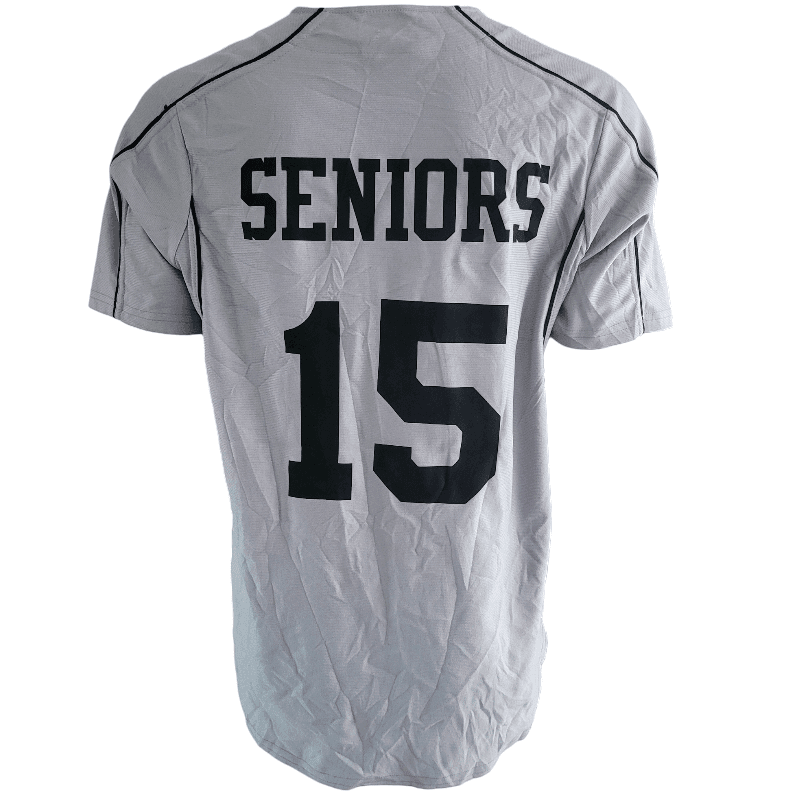 THS Seniors Baseball Jersey by A4 | Custom Gray Button - Up | Grade A Condition | Size M - USASTARFASHION