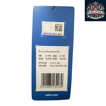 Umbro Everton Jersey Home Infant 6 - 7Y Personalized Dakota - Blu 4 for Young Fans - USASTARFASHION