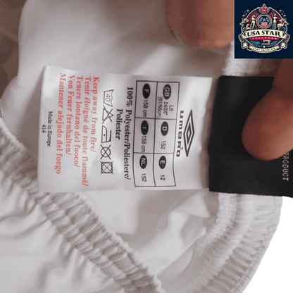 Umbro Youth Soccer Shorts, Size 152/158, Lightweight White Fabric, Elastic Waistband, Breathable Design - USASTARFASHION