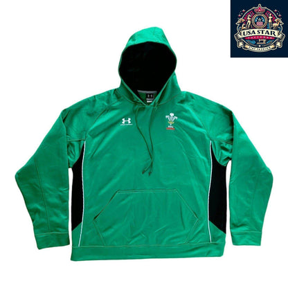 Under Armour Welsh Rugby Hoodie WRU Pullover Green Men’s X-Large - Comfortable & Stylish - USASTARFASHION