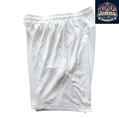 Under Armour White Athletic Shorts, Size Large, Elastic Waist, Pockets - USASTARFASHION