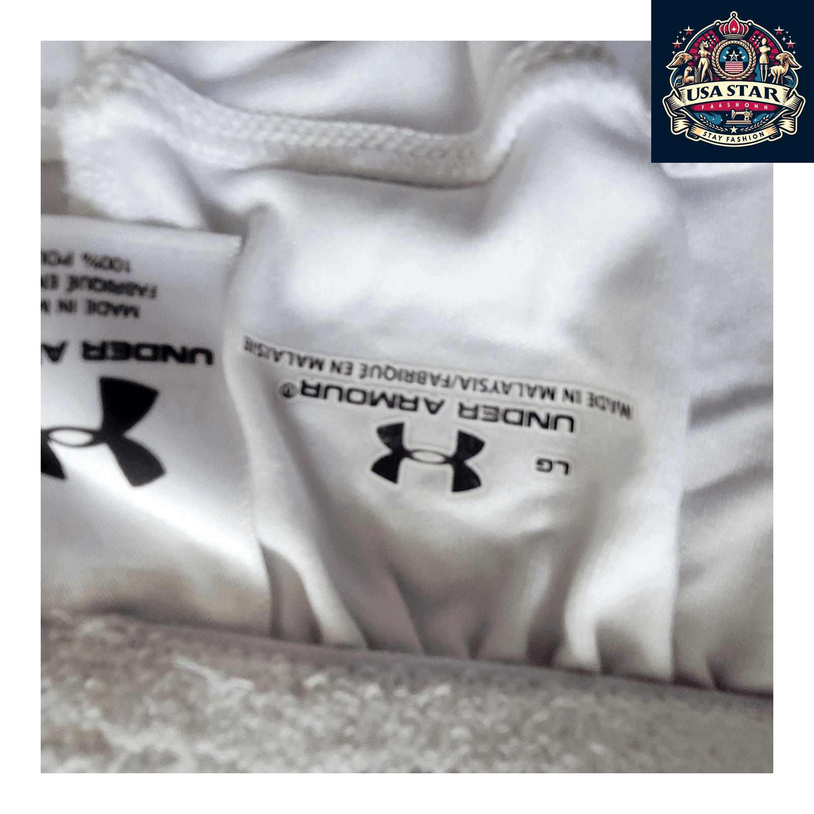 Under Armour White Athletic Shorts, Size Large, Elastic Waist, Pockets - USASTARFASHION