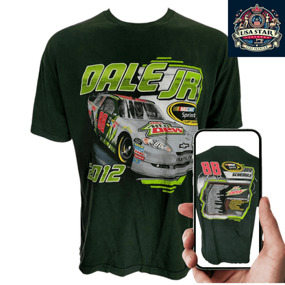 Vintage 2012 Dale Earnhardt Jr. 88 Diet Mountain Dew NASCAR Sprint Cup T-Shirt for Fans - USASTARFASHION