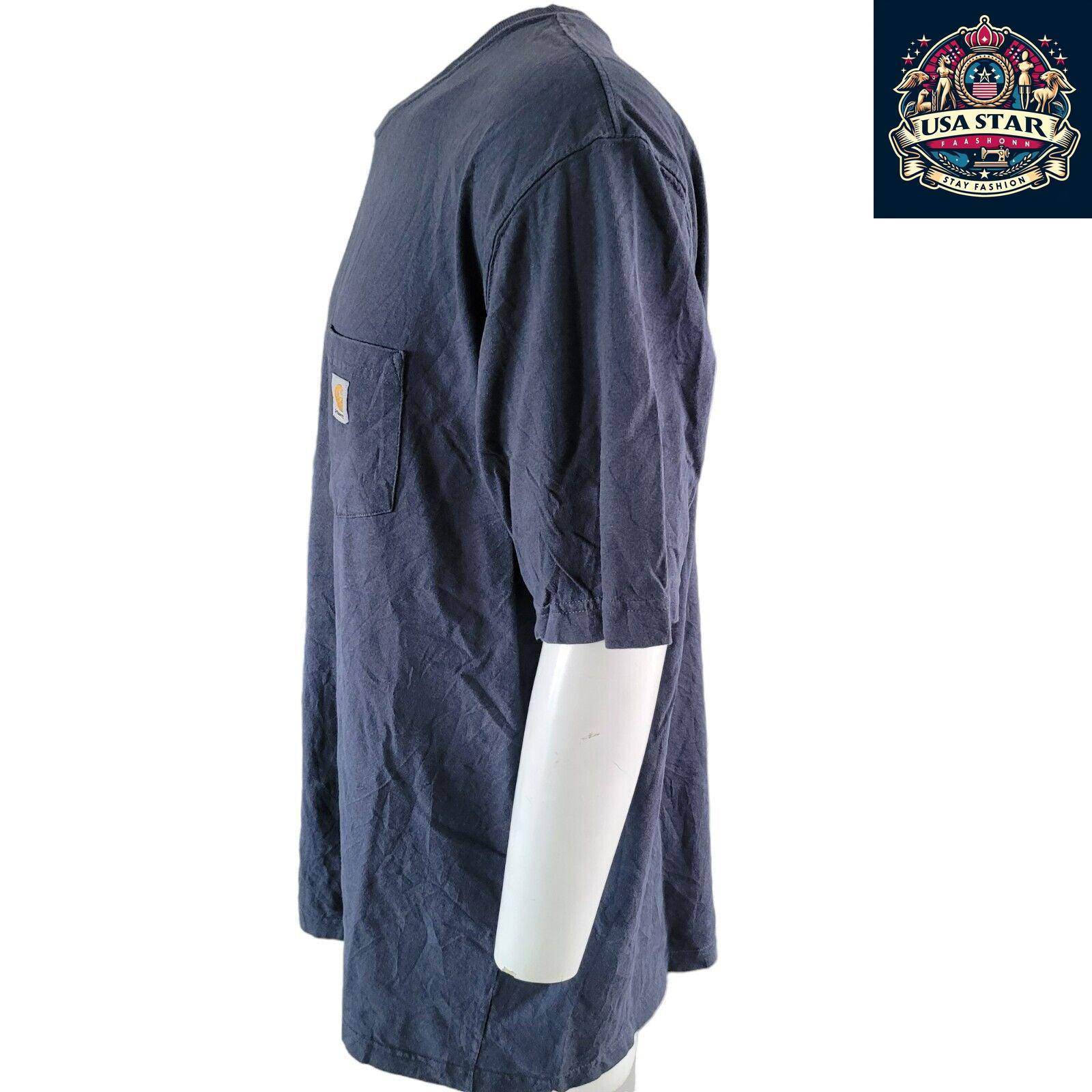 Vintage Carhartt Navy Blue T-Shirt | Size 2XL | Original Fit Tee - USASTARFASHION