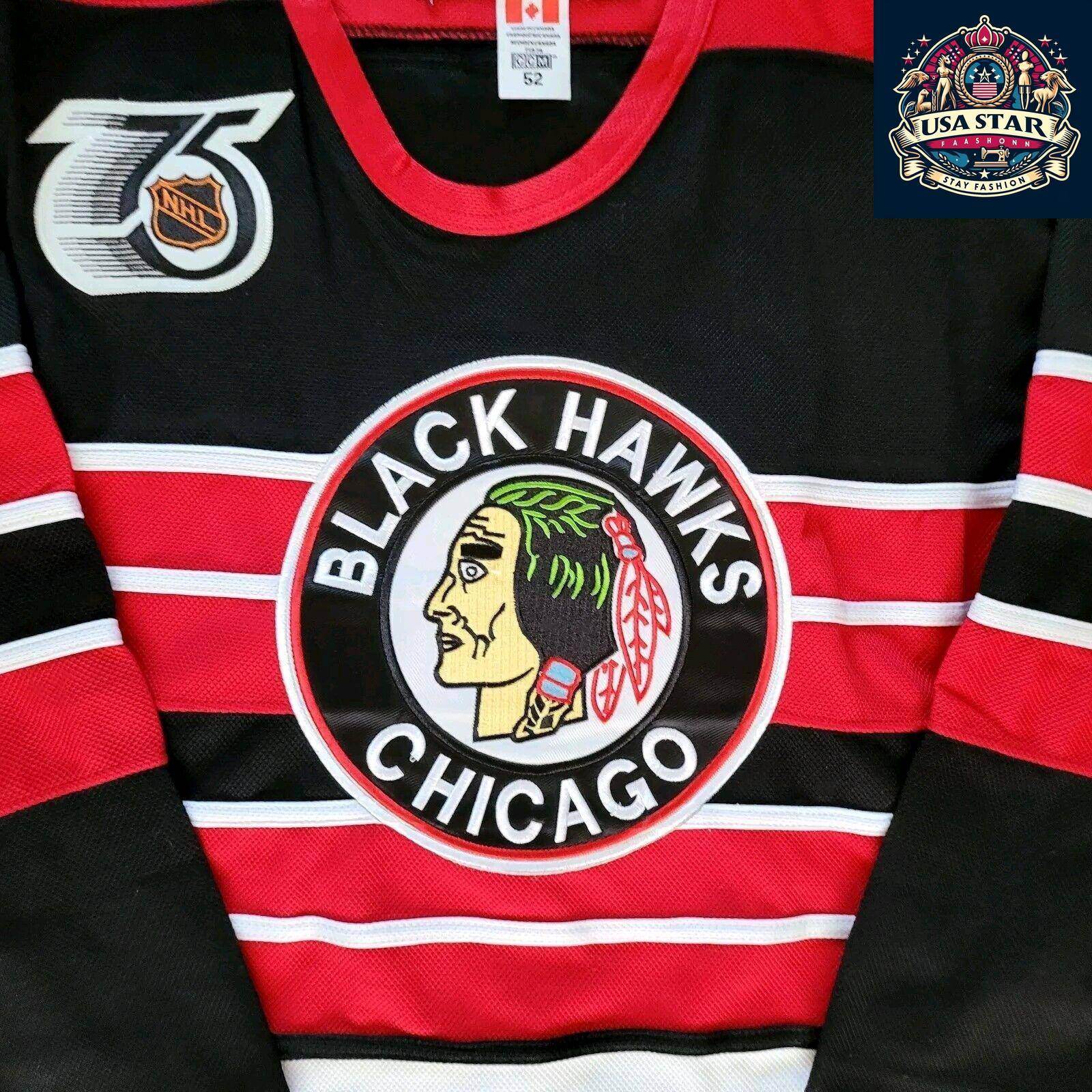 Vintage CCM Chicago Blackhawks Bill Mosienko 8 Hockey Jersey Size 52 - USASTARFASHION