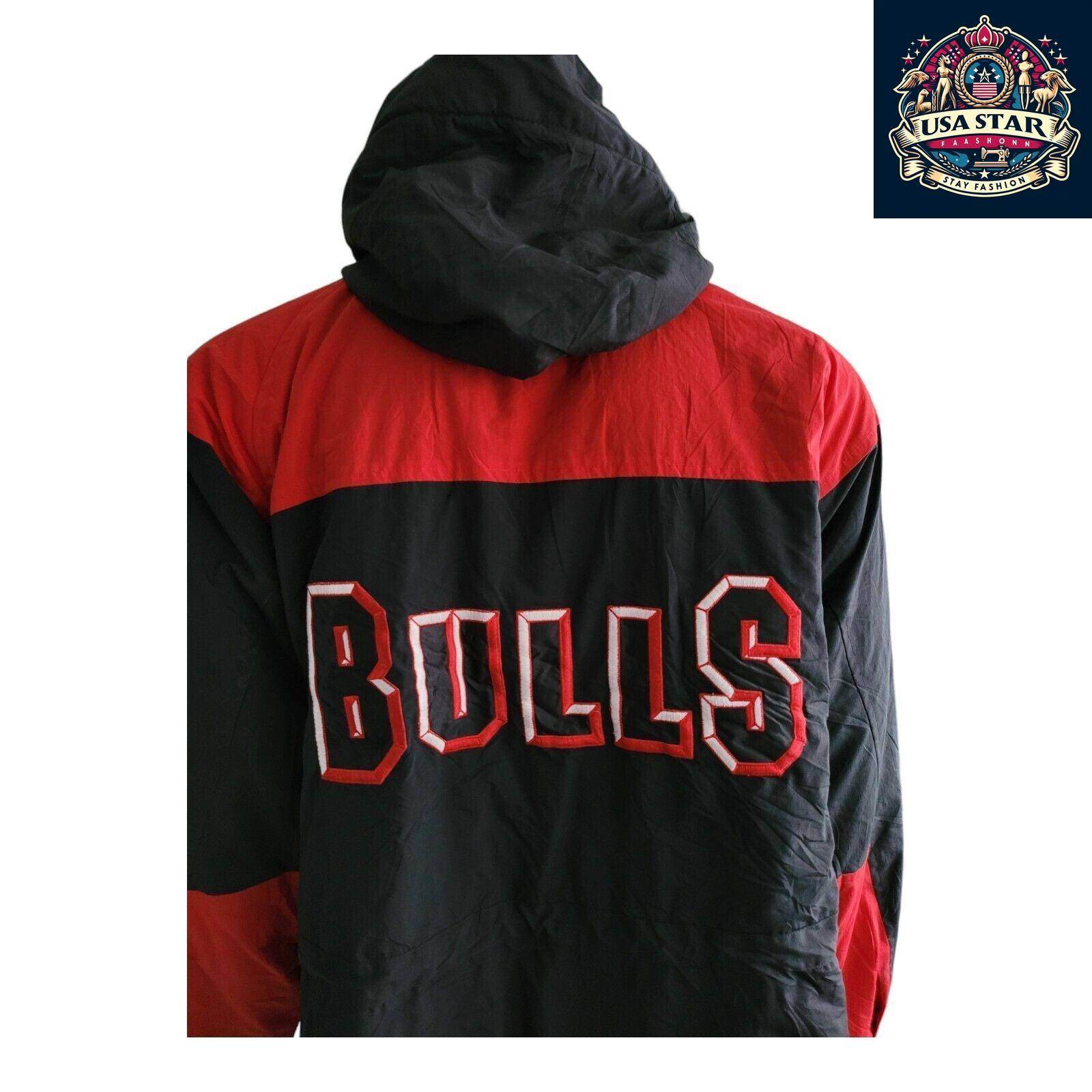 Vintage Champion Chicago Bulls Full - Zip Jacket Size L with Pockets and Embroidered Badges - USASTARFASHION
