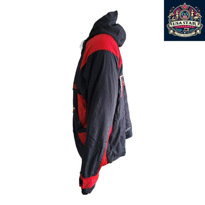 Vintage Champion Chicago Bulls Full - Zip Jacket Size L with Pockets and Embroidered Badges - USASTARFASHION
