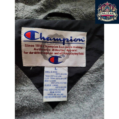 Vintage Champion Chicago Bulls Full - Zip Jacket Size L with Pockets and Embroidered Badges - USASTARFASHION