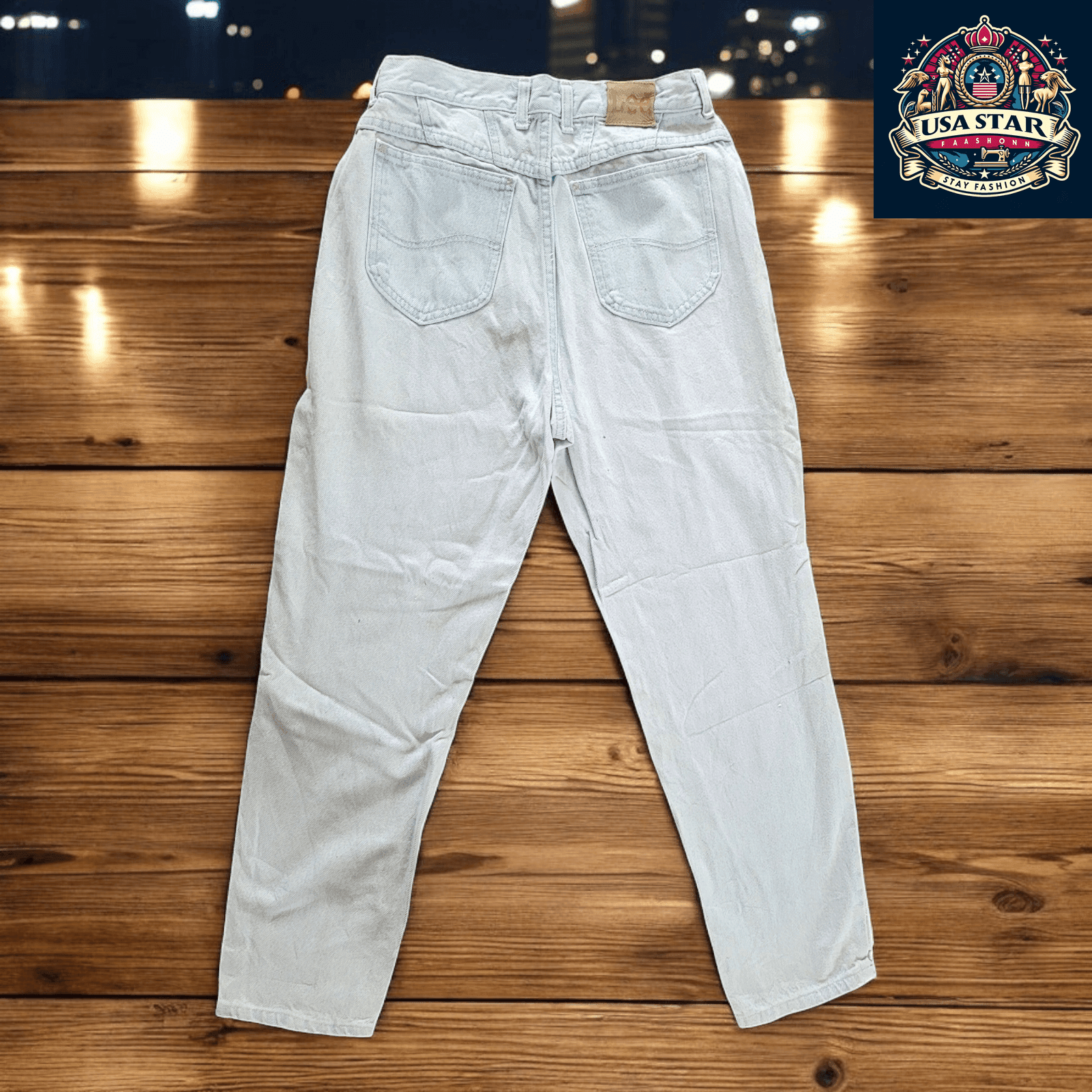 Vintage Lee Women's High - Waisted Tapered Jeans Light Wash, Sz 28W 27L - USASTARFASHION