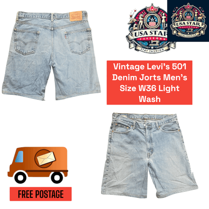 Vintage Levi's 501 Denim Jorts Men's Size W36 Light Wash - USASTARFASHION