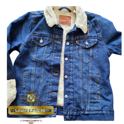 Vintage Levi’s Sherpa Trucker Jacket – Blue Denim, Size M - USASTARFASHION