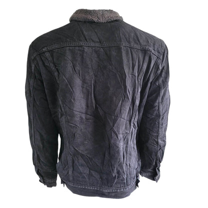 Vintage Levi’s Sherpa Trucker Jacket – XXL, Black Fleece - Lined Denim - USASTARFASHION
