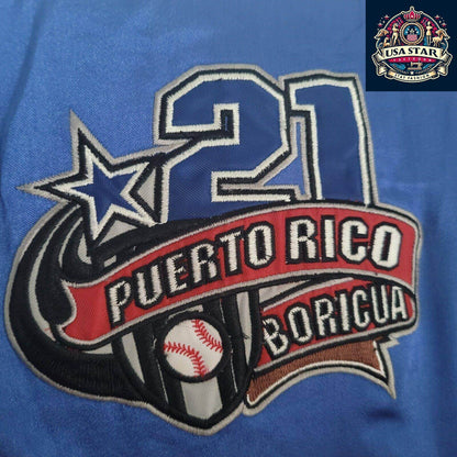 Vintage MegaUSA Classics Puerto Rico 21 Boricua Embroidered Satin Jacket Sz XXL - USASTARFASHION