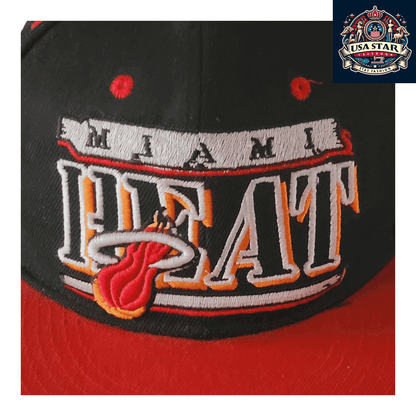 Vintage Miami Heat Snapback Hat – New Era Hardwood Classics, Adjustable Fit, Embroidered Logo - USASTARFASHION