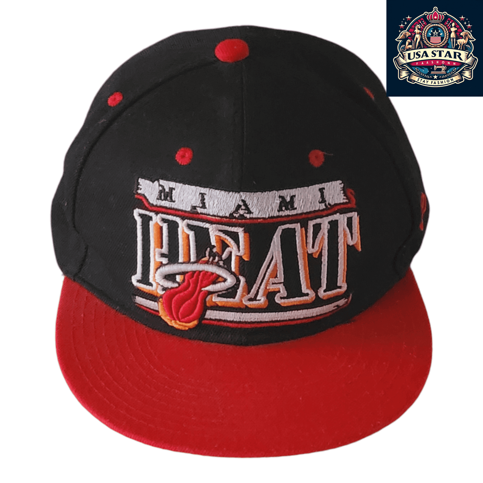 Vintage Miami Heat Snapback Hat – New Era Hardwood Classics, Adjustable Fit, Embroidered Logo - USASTARFASHION