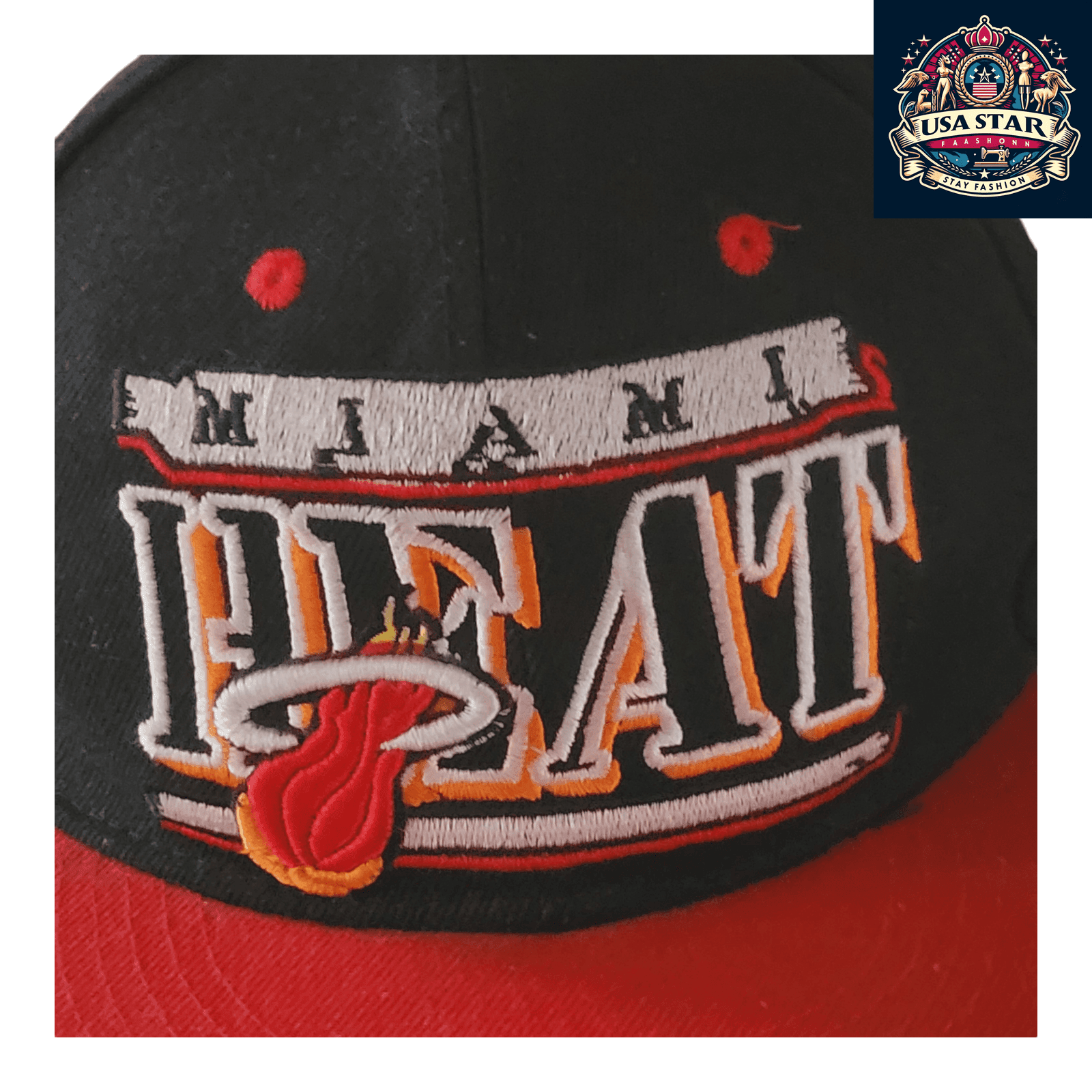 Vintage Miami Heat Snapback Hat – New Era Hardwood Classics, Adjustable Fit, Embroidered Logo - USASTARFASHION