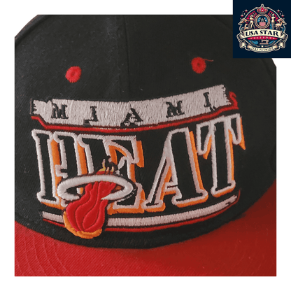 Vintage Miami Heat Snapback Hat – New Era Hardwood Classics, Adjustable Fit, Embroidered Logo - USASTARFASHION