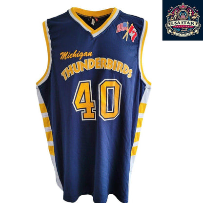 Vintage Michigan Thunderbirds Basketball Jersey 40 Sz XL - USASTARFASHION