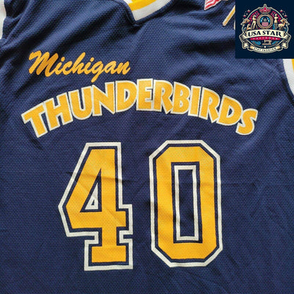Vintage Michigan Thunderbirds Basketball Jersey 40 Sz XL - USASTARFASHION