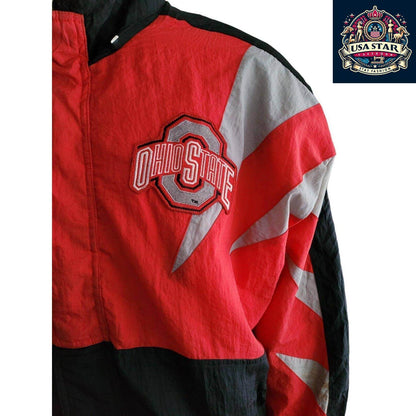Vintage Ohio State Apex Jacket Red - Comfortable Durable Fabric, Iconic Logo, Perfect for Game Days - USASTARFASHION