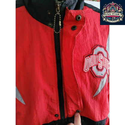 Vintage Ohio State Apex Jacket Red - Comfortable Durable Fabric, Iconic Logo, Perfect for Game Days - USASTARFASHION