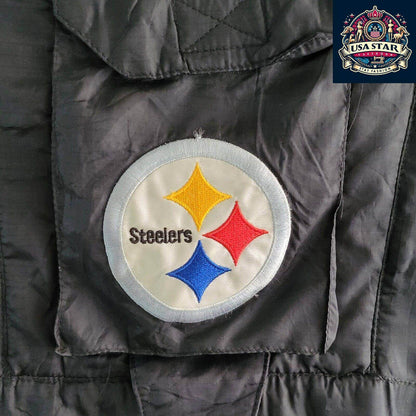 Vintage Pittsburgh Steelers Jacket 90's NFL Game Day By Phenom Size XXL, Retro Style - USASTARFASHION