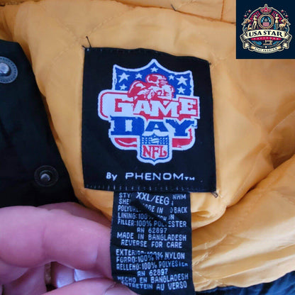 Vintage Pittsburgh Steelers Jacket 90's NFL Game Day By Phenom Size XXL, Retro Style - USASTARFASHION
