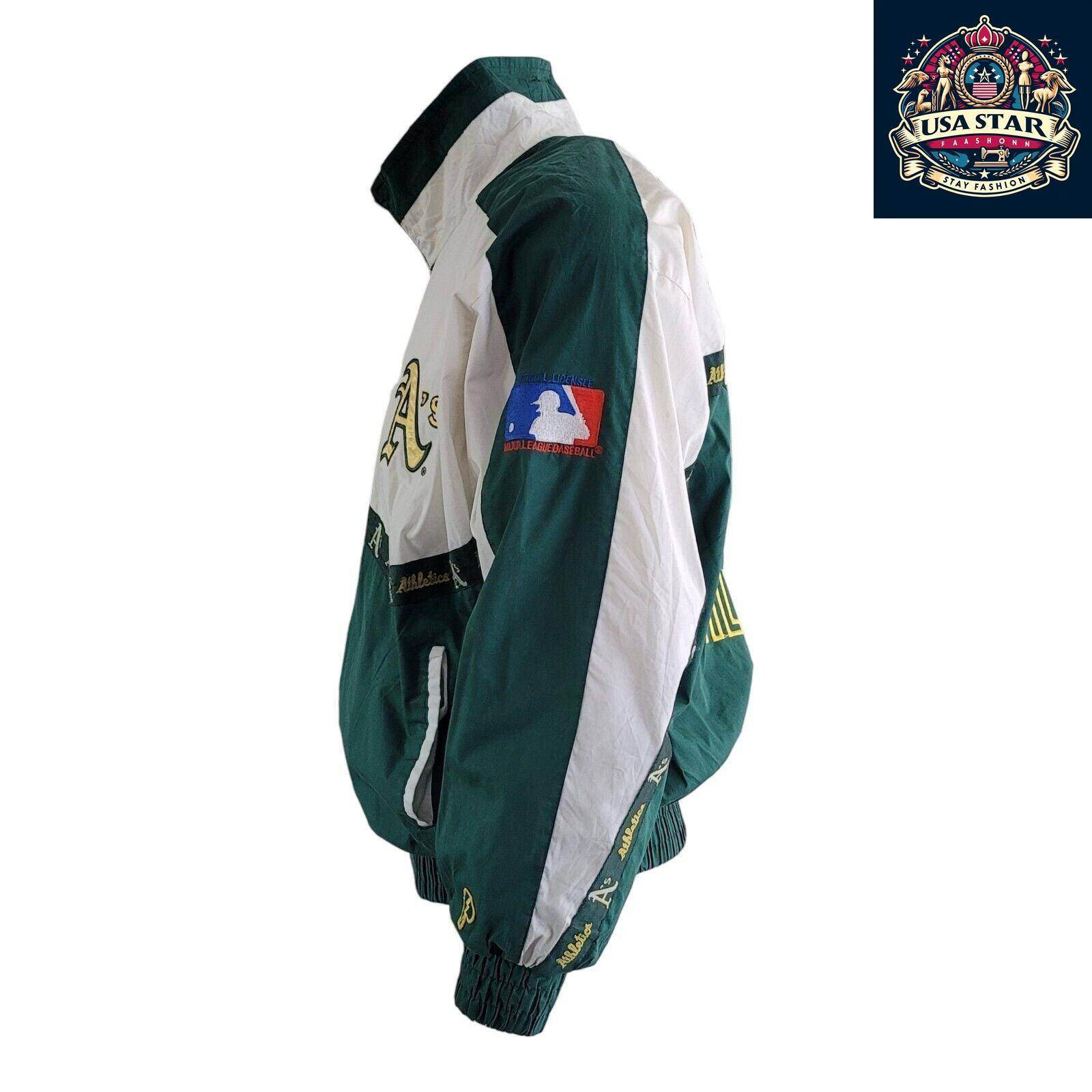 Vintage Pro Player 80s / 90s Oakland A’s Embroidered Logo Jacket Size Large... - USASTARFASHION