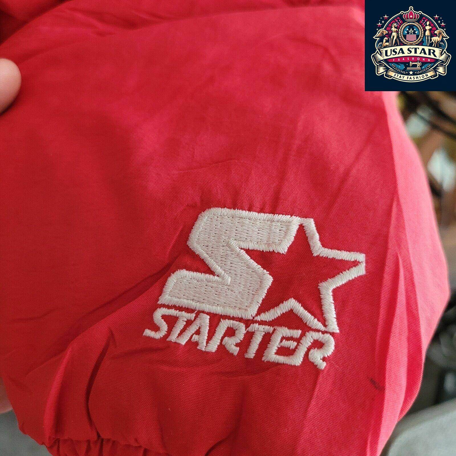Vintage Red Starter Nebraska Cornhuskers Puffer Zip Snap Coat NCAA Huskers Xl - USASTARFASHION