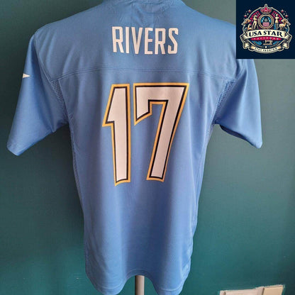 Vintage Reebok NFL Los Angeles Chargers 17 Rivers Printed Jersey Large Youth - USASTARFASHION