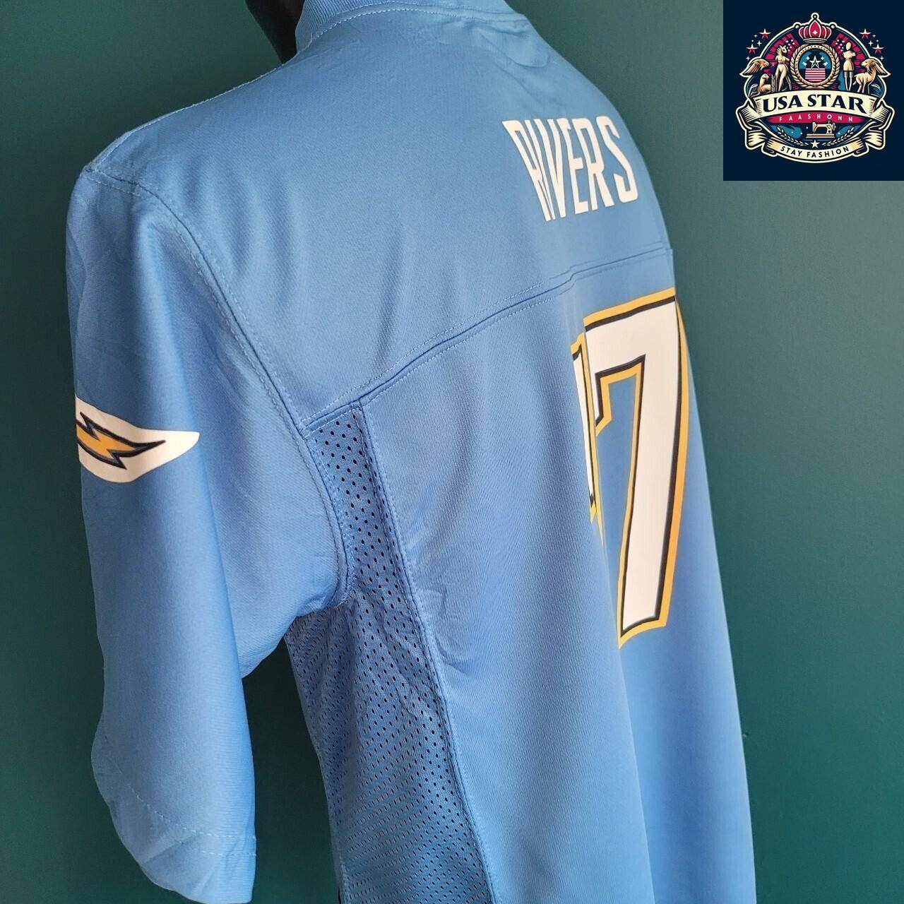 Vintage Reebok NFL Los Angeles Chargers 17 Rivers Printed Jersey Large Youth - USASTARFASHION