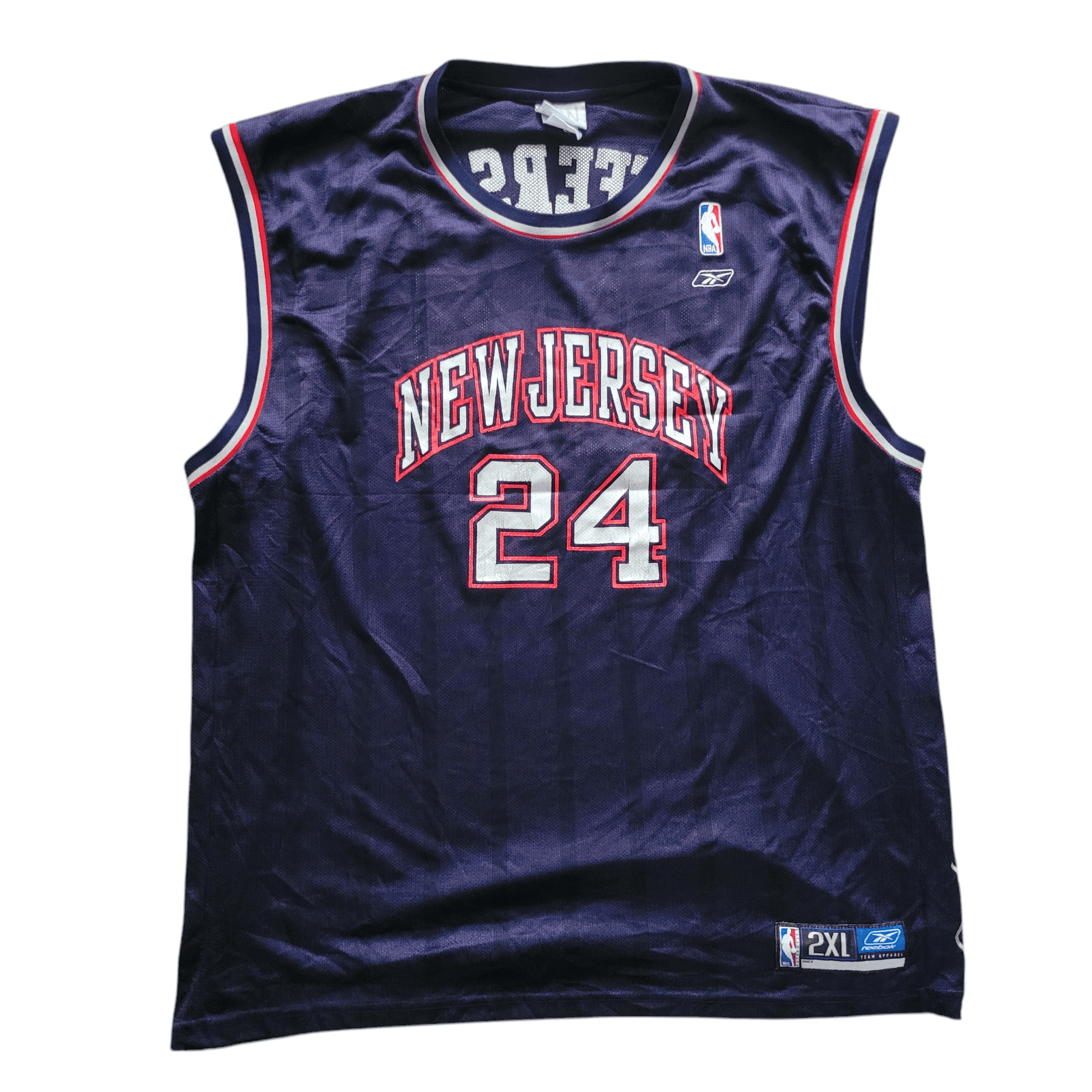 Vintage Richard Jefferson Nets Jersey 24 - Navy Blue Reebok Size 2XL - NBA Collector's Item - USASTARFASHION
