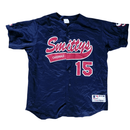 Vintage Smitty's Cardinals Jersey - Majestic MLB Team Apparel, Size Large, USA Made - USASTARFASHION